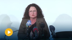 In der Landespressekonferenz: Sigrid Hupach, Vorsitzende der BSW-Fraktion im Th�ringer Landtag