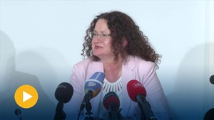 In der Landespressekonferenz: Sigrid Hupach, Vorsitzender der Fraktion Th�ringen.Gerecht
